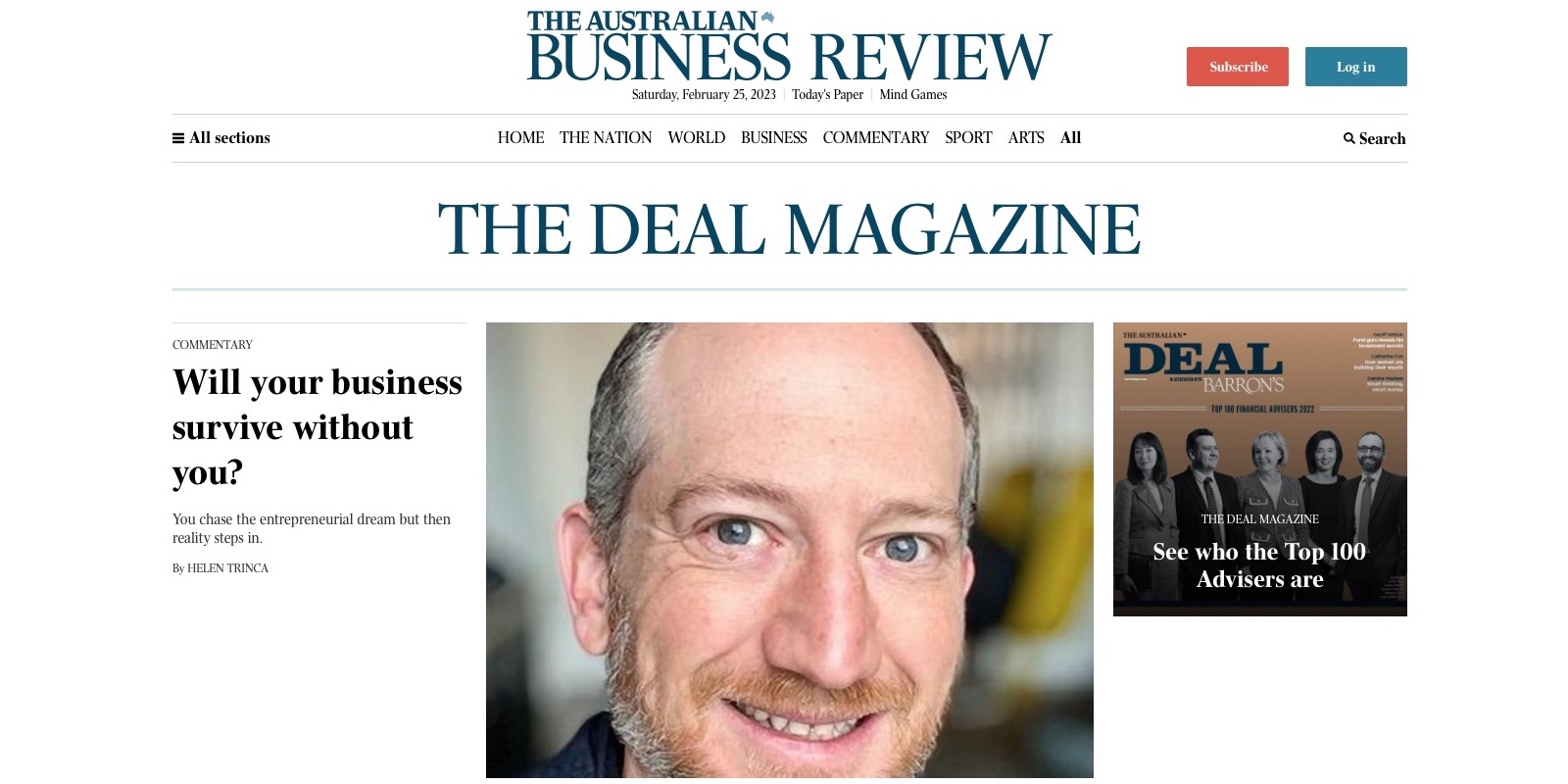 The Australian: Will your business survive without you?